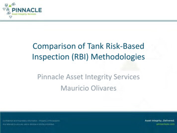 Comparison Of Tank Risk-Based Inspection (RBI) Methodologies