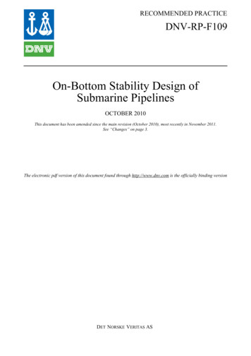 DNV-RP-F109: On-Bottom Stability Design Of Submarine 