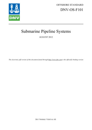 DNV-OS-F101: Submarine Pipeline Systems - OPIMsoft