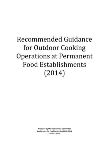 Recommended Guidance For Outdoor Cooking Operations At .