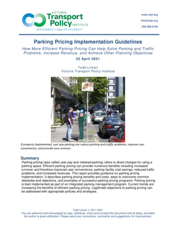 Parking Pricing Implementation Guide