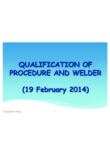 Welding Procedure And Welder Qualification