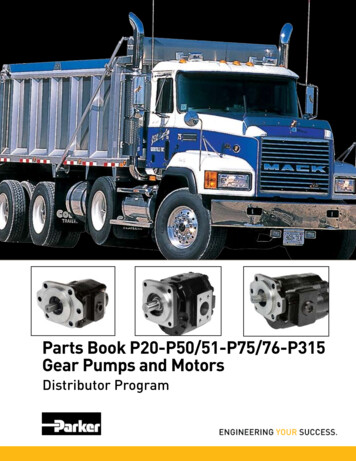 Parts Book P20-P50/51-P75/76-P315 Gear Pumps And Motors