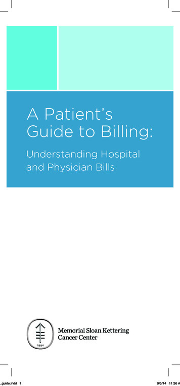 A Patient’s Guide To Billing - Mskcc 