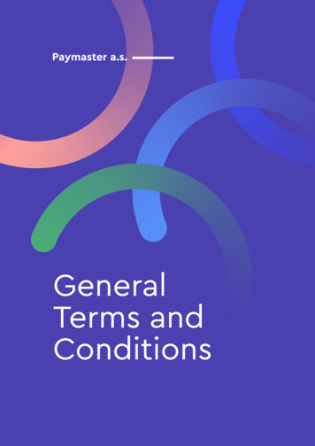 General Terms And Conditions - Paymaster