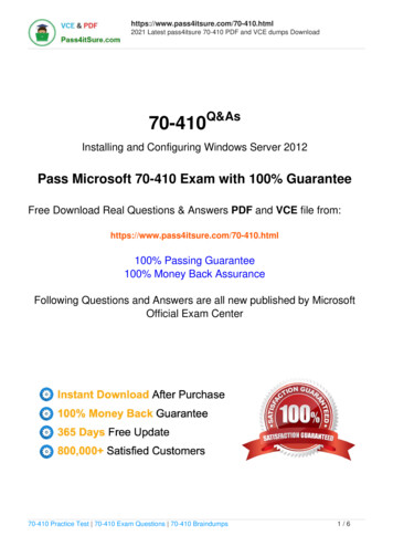 Microsoft Pass4itsure 70-410 2021-05-01 By Hashi 434