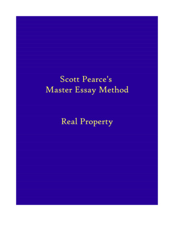 Scott Pearce's Master Essay Method Real Property