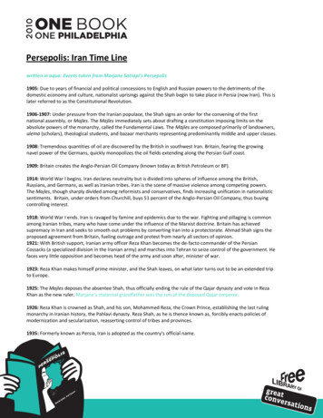 Persepolis: Iran Time Line - Free Library Of Philadelphia