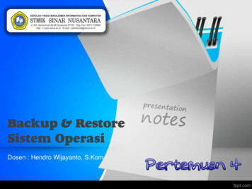 Backup & Restore Sistem Operasi