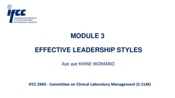 MODULE 3 EFFECTIVE LEADERSHIP STYLES - IFCC
