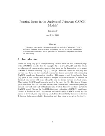 Practical Issues In The Analysis Of Univariate GARCH Models
