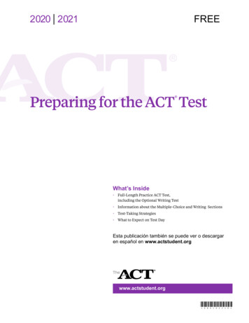 Preparing For The ACT 2020–2021
