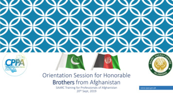 Orientation Session For Honorable Brothers From Afghanistan
