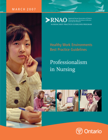 Professionalism In Nursing - RNAO