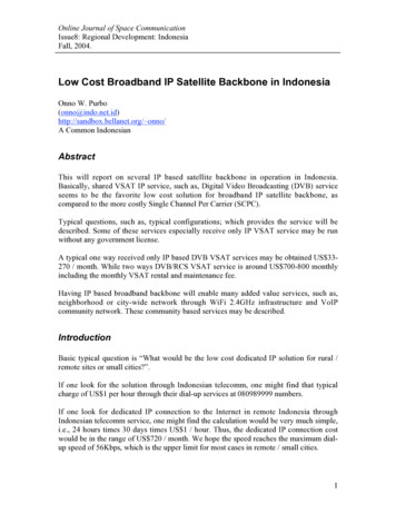 Low Cost Broadband IP Satellite Backbone In Indonesia