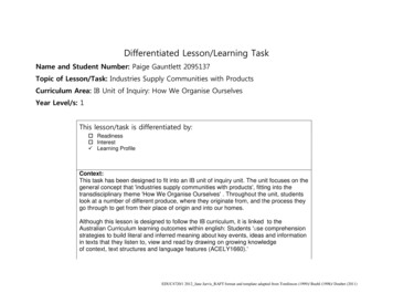 Differentiated Lesson/Learning Task