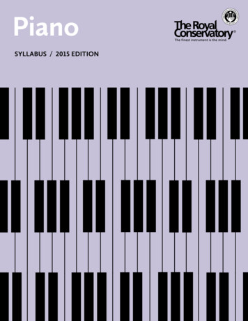 The Royal Conservatory Piano Syllabus, 2015 Edition