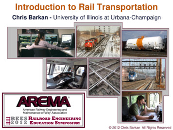 Introduction To Rail Transportation