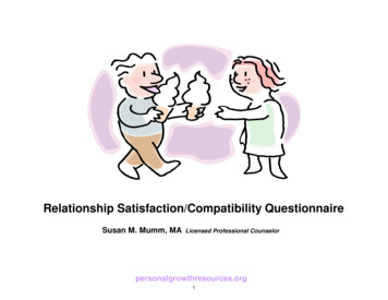 Relationship Satisfaction/Compatibility Questionnaire