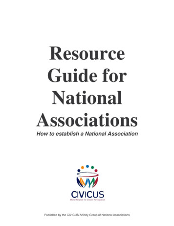 Resource Guide For National Associations