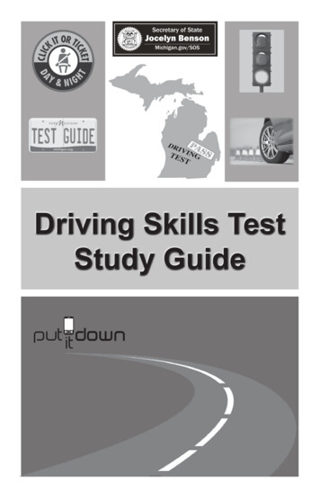 Driving Skills Test Study Guide - Michigan