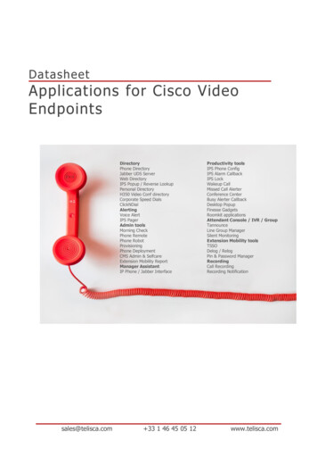 Datasheet Applications For Cisco Video Endpoints