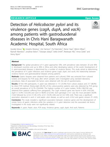 RESEARCH ARTICLE Open Access Detection Of Helicobacter .