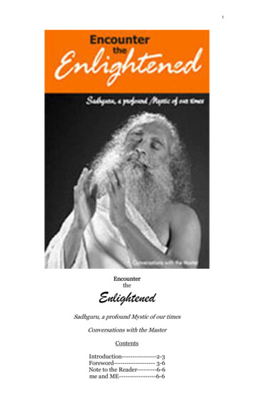 Encounter The Enlightened Sadhguru Jaggi Vasudev