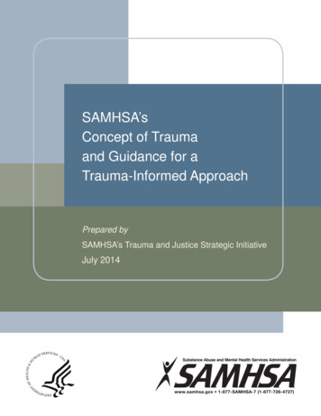 SAMHSA's Concept Of Trauma And Guidance For A Trauma .