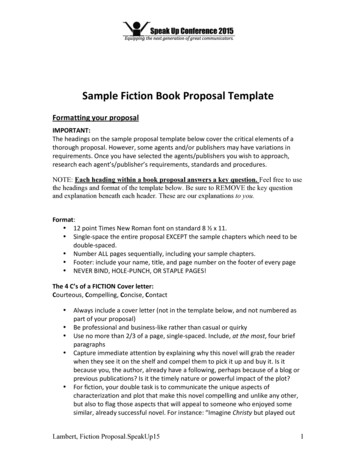 Sample Fiction Book Proposal Template