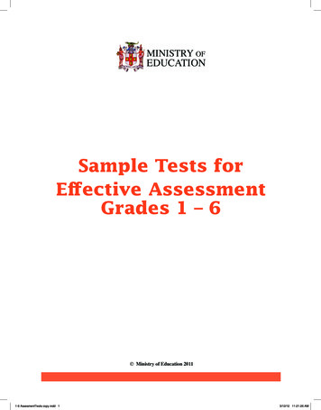 Sample Tests For Effective Assessment Grades 1 – 6