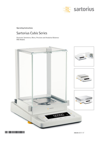 Operating Instructions Sartorius Cubis Series