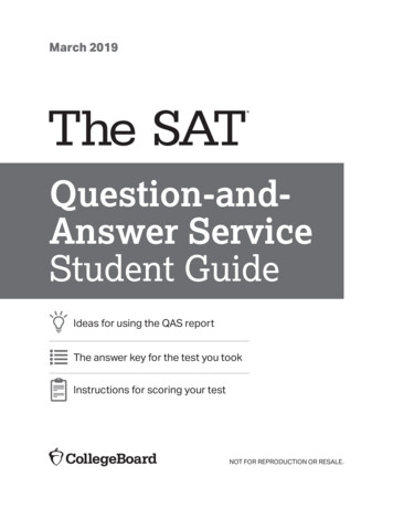 Question-and- Answer Service Student Guide - SAT Archive
