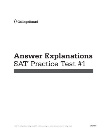 Answer Explanations SAT Practice Test #1 - Nhvweb 