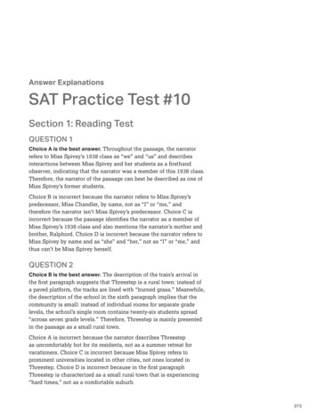 Answer Explanations SAT Practice Test #10 - College Board