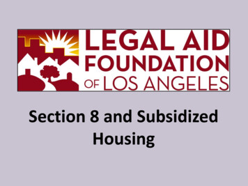 Section 8 And Subsidized Housing - LA Law Library's Pro .