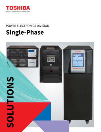POWER ELECTRONICS DIVISION Single-Phase