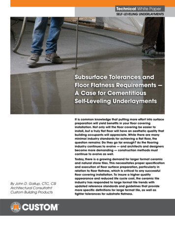 Subsurface Tolerances And Floor Flatness Requirements — A .