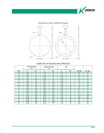 Dimensions Of Class 150 Blind And Spacer - Keddco