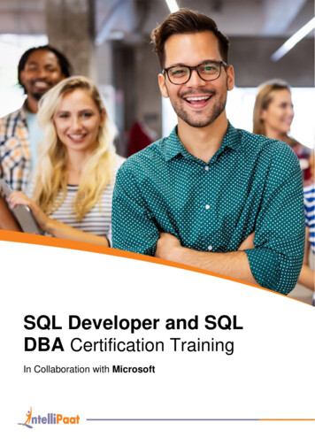 SQL Developer And SQL DBA Certification Training