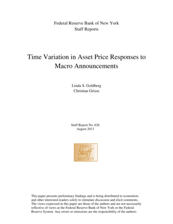 Time Variation In Asset Price Responses To Macro Announcements
