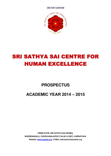 SRI SATHYA SAI CENTRE FOR HUMAN EXCELLENCE