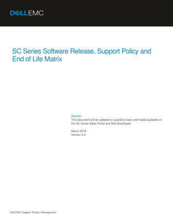 SC Series Software Release, Support Policy And End . - Dell