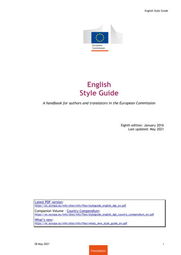 English Style Guide - Europa
