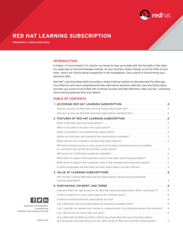 RED HAT LEARNING SUBSCRIPTION