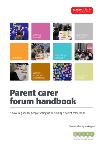 Parent Carer Forum Handbook