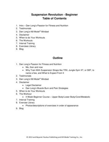 Suspension Revolution - Beginner Table Of Contents