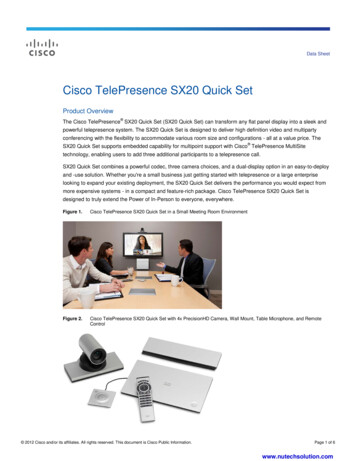 Cisco TelePresence SX20 Quick Set Data Sheet