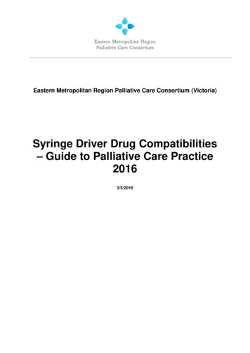 Syringe Driver Drug Compatibilities Guide To Palliative .