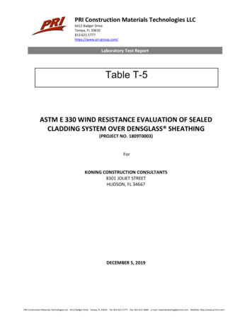 ASTM E 330 WIND RESISTANCE EVALUATION OF SEALED 